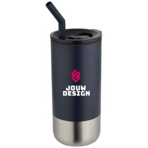 Grayson 480 ml RCS gerecycleerde geïsoleerde beker met rietje
