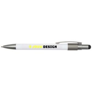 Rill RCS gerecycleerde balpen met stylus en fidget spinner (blauwe inkt)
