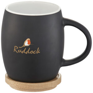Hearth 400 ml mok met houten onderzetter