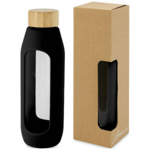 Tidan fles van 600 ml in borosilicaatglas met siliconen grip