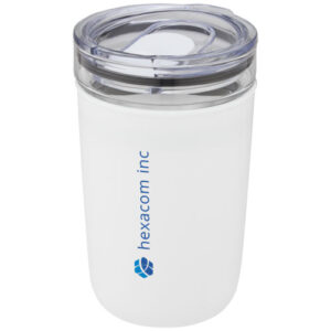 Bello 420 ml glazen beker met buitenwand van gerecycled plastic