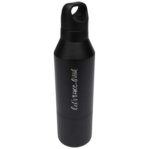 Odessy 600 ml RCS gecertificeerde, geïsoleerde fles van gerecycled roestvrijstaal met 300 ml beker