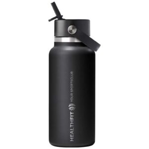 Hydro Flask-waterfles met brede opening, 946 ml, geïsoleerd roestvrij staal, met rietje-dop