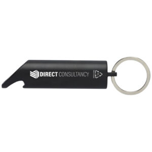 Flare led-lamp en flesopener van gerecycled aluminium met sleutelhanger