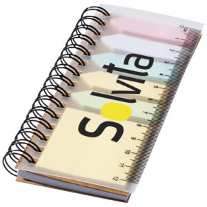 Spinner notitieboek met gekleurde sticky notes
