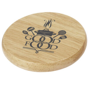 Scoll houten onderzetter met flesopener