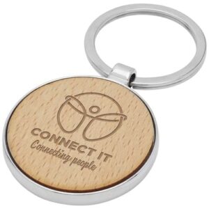 Moreno beukenhouten ronde sleutelhanger