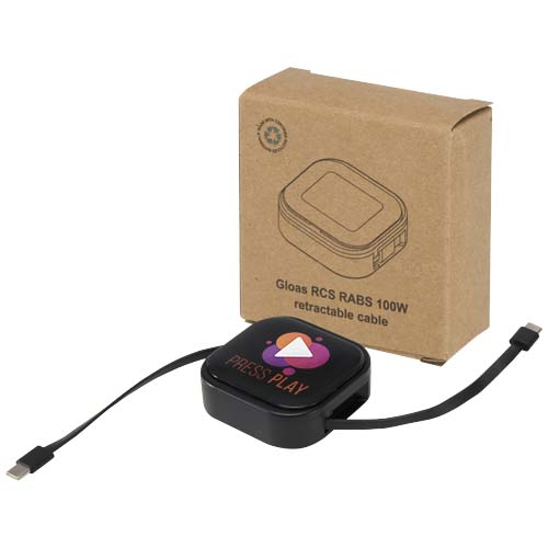 Gloas 5 in 1 gerecyclede, intrekbare datasynchronisatiekabel en snellaadkabel 100 W met smartphonetoolkit