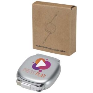 Alphard 100W oplaadkabel van gerecycled plastic met uitschuifbare kabel, CarPlay 5-in-1 en PD-oplaadfunctie