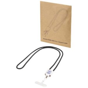 Ion 65 W 5-in-1 oplaadkabel met lanyard van gerecycled plastic