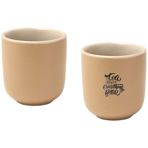 Male keramische espressokopjes van 90 ml met matte afwerking, set van 2