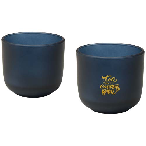 Male glazen bekers van 200 ml met matte afwerking, set van 2