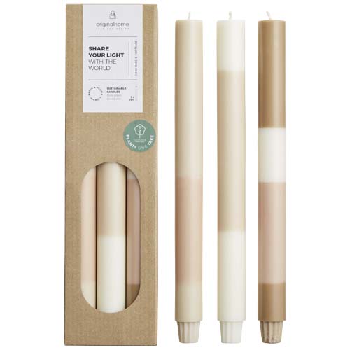 Originalhome gelaagde kalksteenkaarsen - set van 3