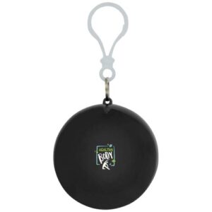 Fog poncho in ronde plastic verpakking met karabijnhaak