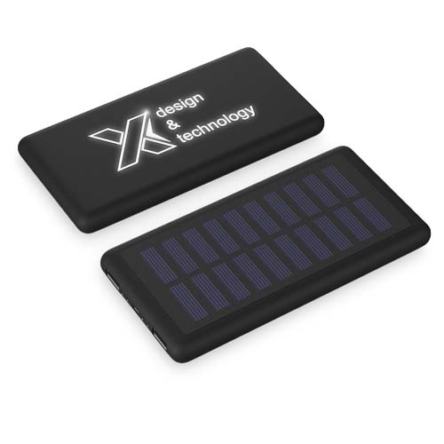 SCX.design P30 8000 mAh powerbank solar met oplichtend logo