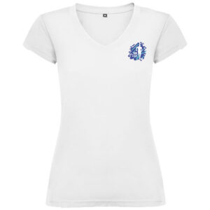 Victoria 155 g/m² damesshirt met V-hals en korte mouwen